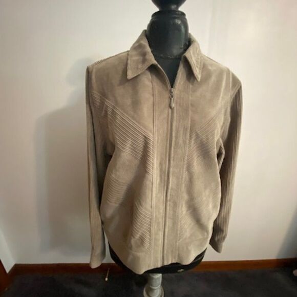 Alfred Dunner Tan Corduroy bomber jacket, size 14 - Picture 1 of 3